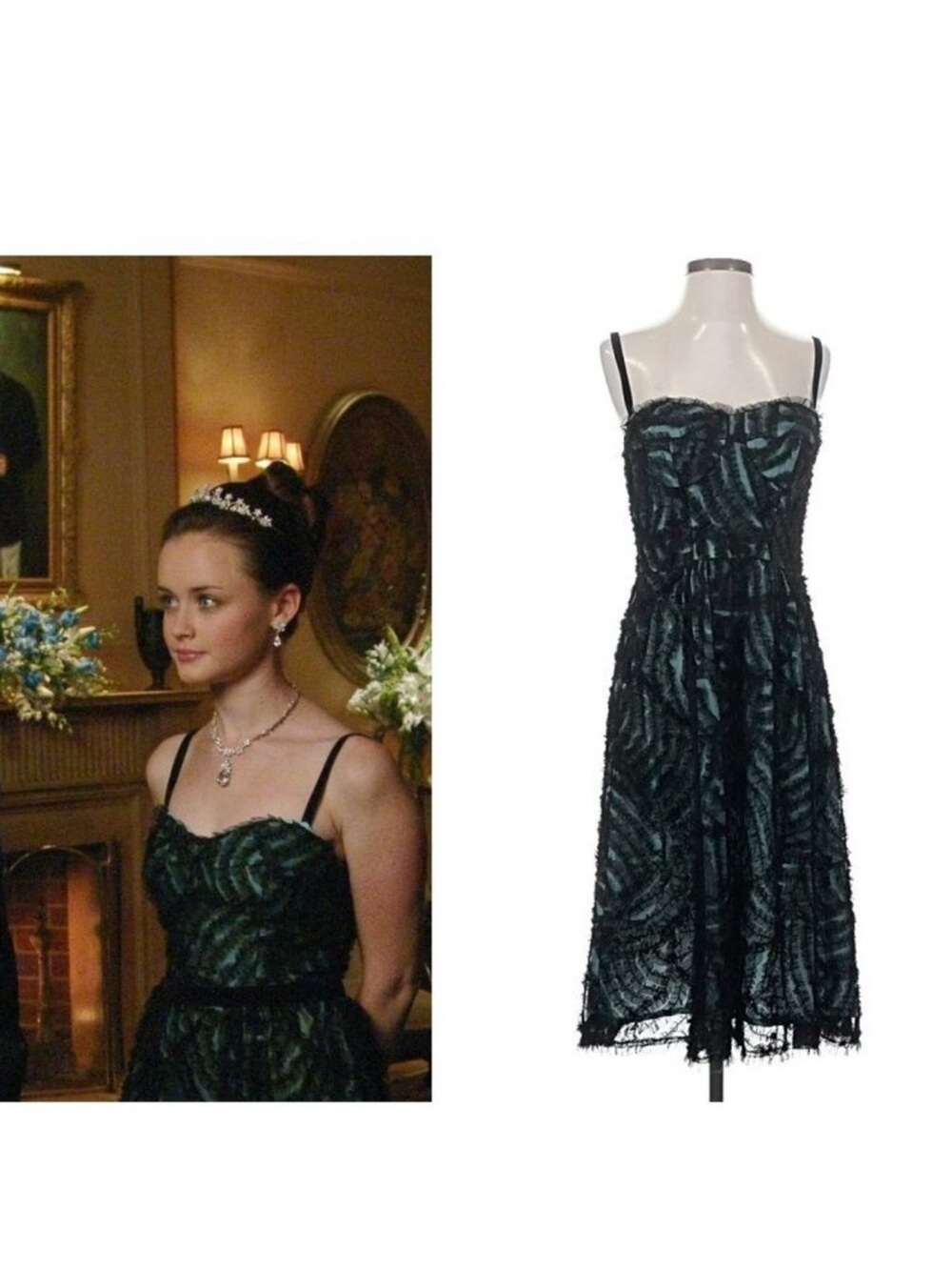 RARE Archive Nanette Lepore Rory Gilmore ASO NWT Black Tulle Midi Dress Size 4